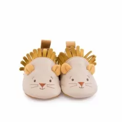 scarpine in cuoio leone giallo e beige sous mon baobab 0-6 mesi