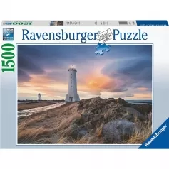 cielo magico sopra il faro akranes, islanda - puzzle 1500 pezzi