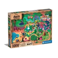 disney: alice in wonderland - story maps - puzzle 1000 pezzi