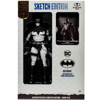 dc multiverse - sketch edition (gold label) - batman - authenticated limited edition - action figure 18cm