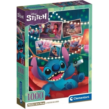 disney: lilo & stitch - stitch - puzzle compact + poster - puzzle 1000 pezzi