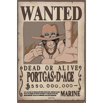 one piece - poster maxi 91,5x61cm - wanted ace