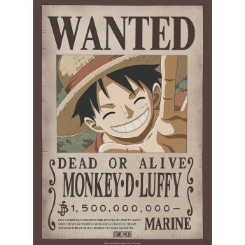 one piece - poster maxi 91,5x61cm - wanted luffy