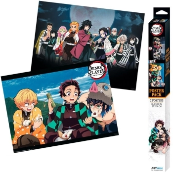 demon slayer - set 2 chibi poster 52x38cm - serie 2