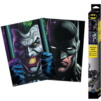 dc comics - set 2 chibi poster 52x38cm - batman et joker