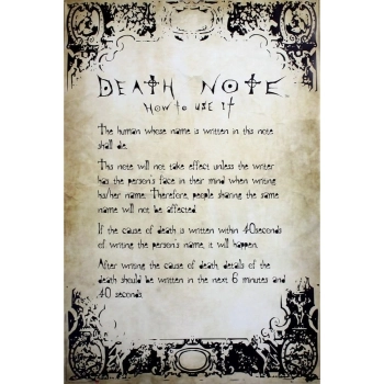 death note - poster maxi 91,5x61cm - regole