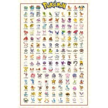 pokemon - poster maxi 91,5x61cm - kanto 1