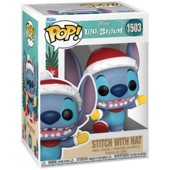 disney: stitch holiday - stitch with santa hat 9cm - funko pop 1503