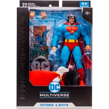 dc multiverse - superman e krypto - collector edition - action figure 18cm