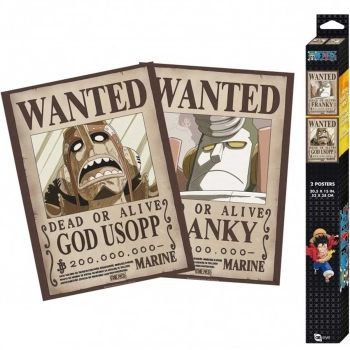 one piece - set 2 chibi poster 52x38cm - wanted usopp & frankie