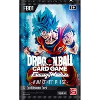 dragon ball super card game - fusion world - awakened pulse fb-01 - bustina singola 12 carte (eng)