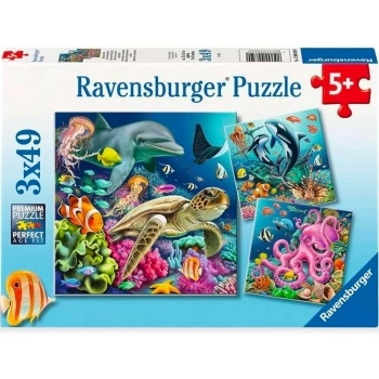 meraviglie sottomarine - puzzle 3x49 pezzi