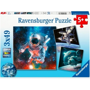 avventure nello spazio - puzzle 3x49 pezzi