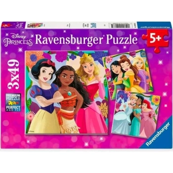disney princess - puzzle 3x49 pezzi