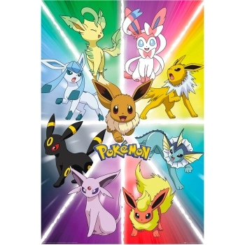 pokemon - poster maxi 91,5x62cm - eevee evolution