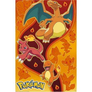 pokemon - poster maxi 91,5x61cm - type fire