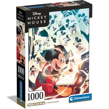 disney: mickey mouse celebration - puzzle compact + poster - puzzle 1000 pezzi