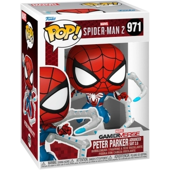 marvel: spider-man 2 - peter parker advanced suit 2.0 9cm - funko pop 971