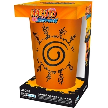 naruto shippuden - bicchiere large 400ml - konoha & seal