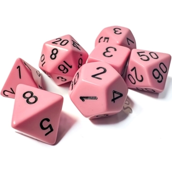 opaque pastel pink/black - set di 7 dadi poliedrici