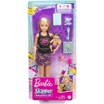 barbie baby sitter con bambola e accessori