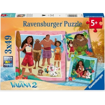 disney vaiana - puzzle 3x49 pezzi