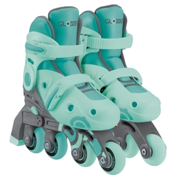 globber - learning inline skates 2 in 1 - verde menta (taglia 26-29)