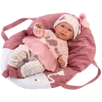 mimi con port enfant rosa bambola 42cm corpo morbido