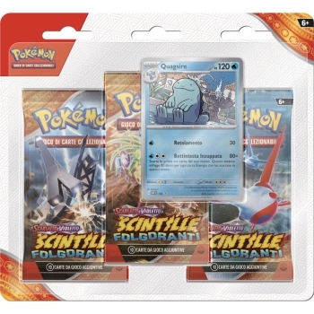 pokemon scarlatto e violetto scintille folgoranti - quagsire - blister 3 bustine + 1 card (ita)