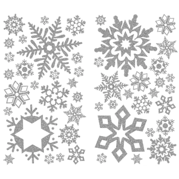 glitter snowflakes - adesivo removibile da parete