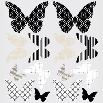 butterflies - adesivo removibile da parete 3d