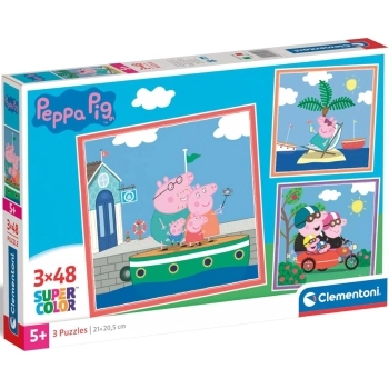 peppa pig - puzzle 3x48 pezzi