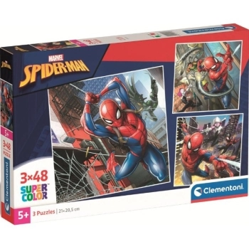 spider-man - puzzle 3x48 pezzi