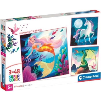 fantastic creatures - puzzle 3x48 pezzi