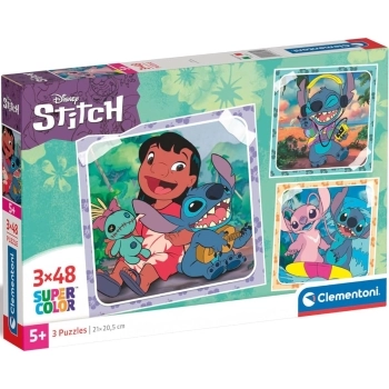 stitch - puzzle 3x48 pezzi