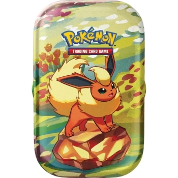 pokemon scarlatto e violetto evoluzioni prismatiche - flareon - 1 mini tin da collezione (ita)