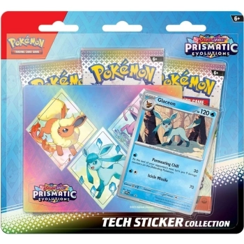 pokemon scarlatto e violetto evoluzioni prismatiche - glaceon - collezione con adesivo (ia)