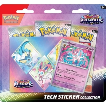 pokemon scarlatto e violetto evoluzioni prismatiche - sylveon - collezione con adesivo (ia)