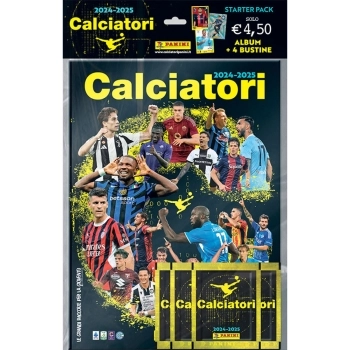 starter set calciatori 2024-2025 album + 4 bustine