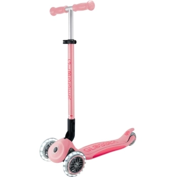 globber - primo foldable plus light - monopattino pieghevole con luci - pastel pink