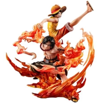 one piece - luffy & ace bond between brothers - portraits.of.pirates limited edition - statua 25cm