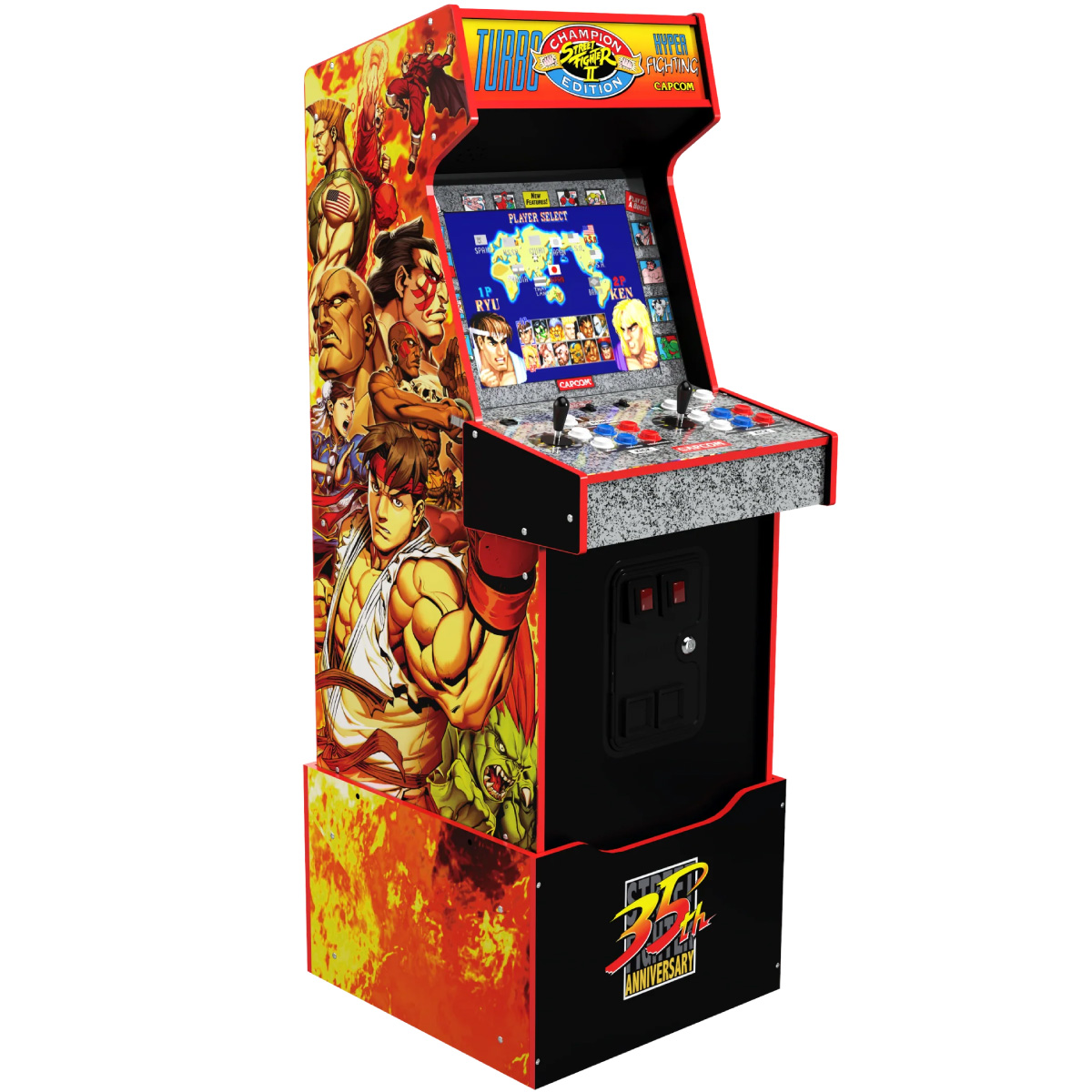 street fighter legacy cabinato 14-in-1 arcade machine + sgabello street fighter