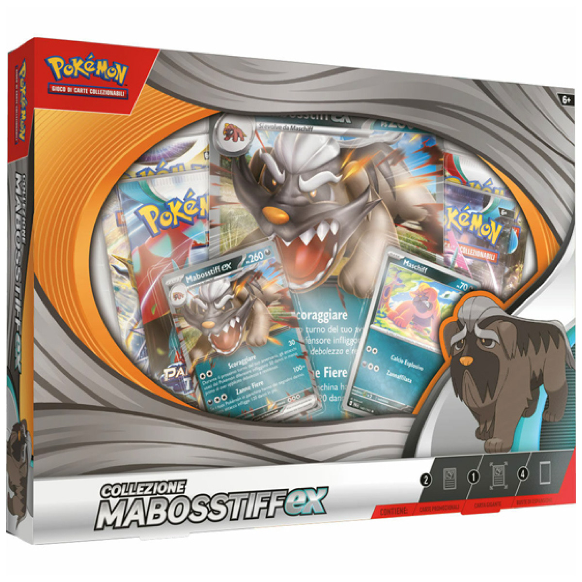 pokemon - case sigillato 6x collezione - mabostiff-ex (ita)