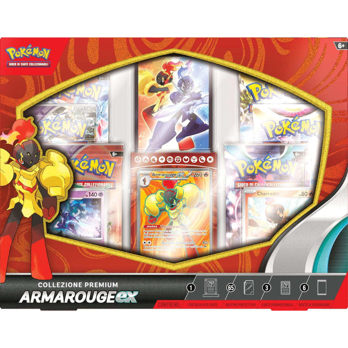 pokemon - case sigillato 6x collezione premium - armarouge-ex (ita)