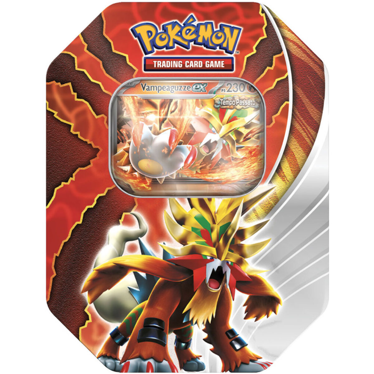 pokemon destini paradossali - case sigillato 8x tin da collezione - 2x capoferreo-ex, 2x furiatonante-ex, 2x massoferreo-ex, 2x vampeaguzze-ex (ita)